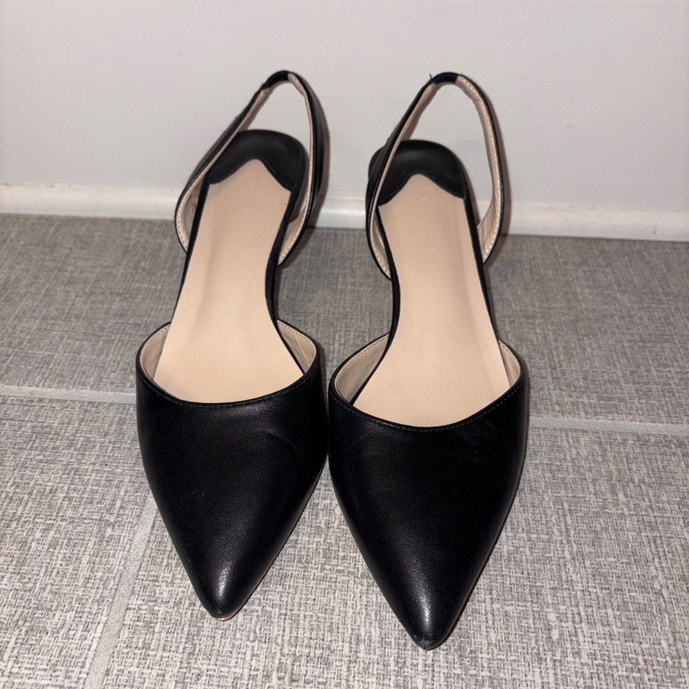 Black Women's Slingback Kitten Heel